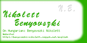 nikolett benyovszki business card